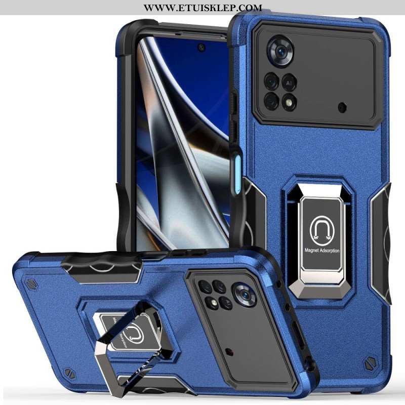 Etui do Poco X4 Pro 5G Wsparcie Pierścienia Z Efektem Metalu